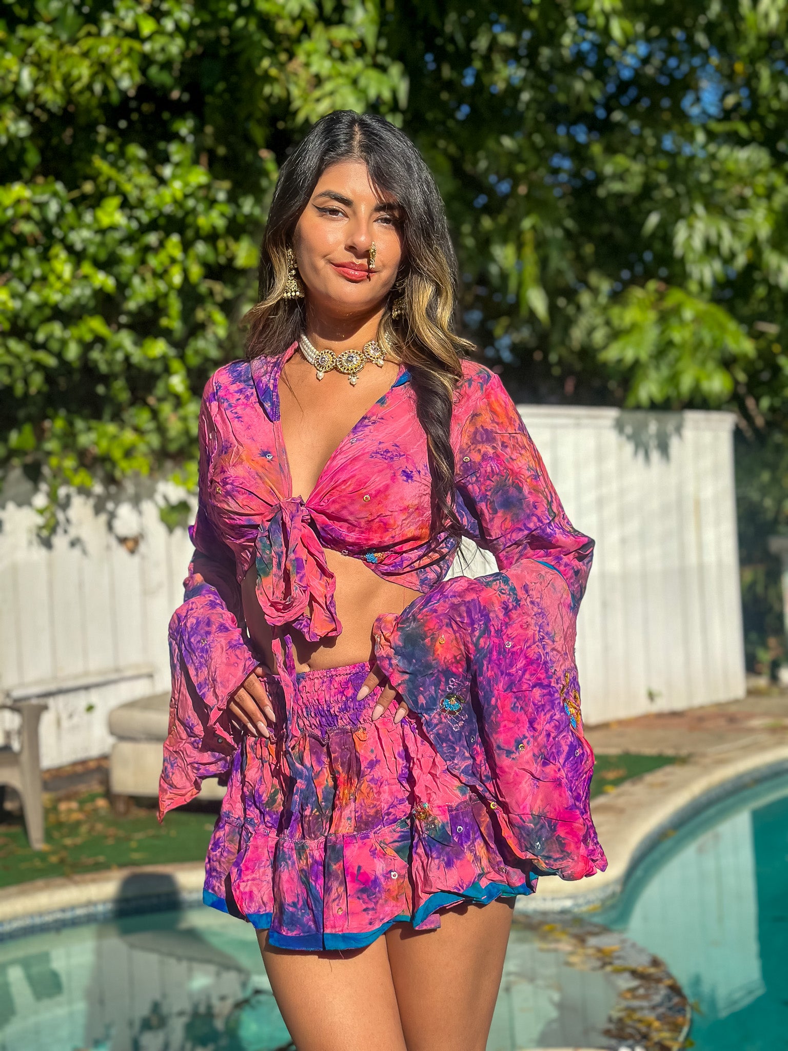 Cosmic Mimosa Micro Mini Gehr Skirt Set