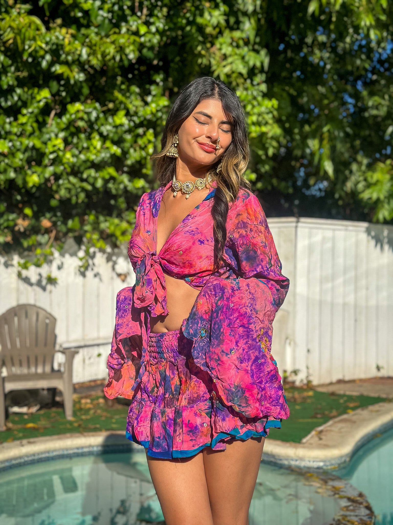 Cosmic Mimosa Micro Mini Gehr Skirt Set
