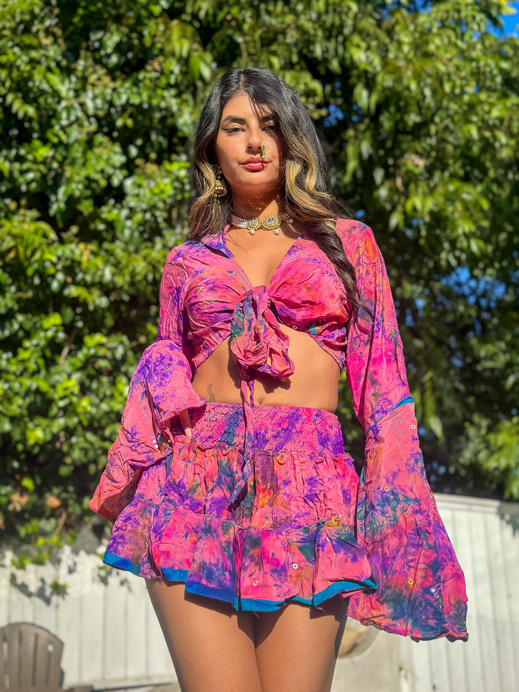 Cosmic Mimosa Micro Mini Gehr Skirt Set