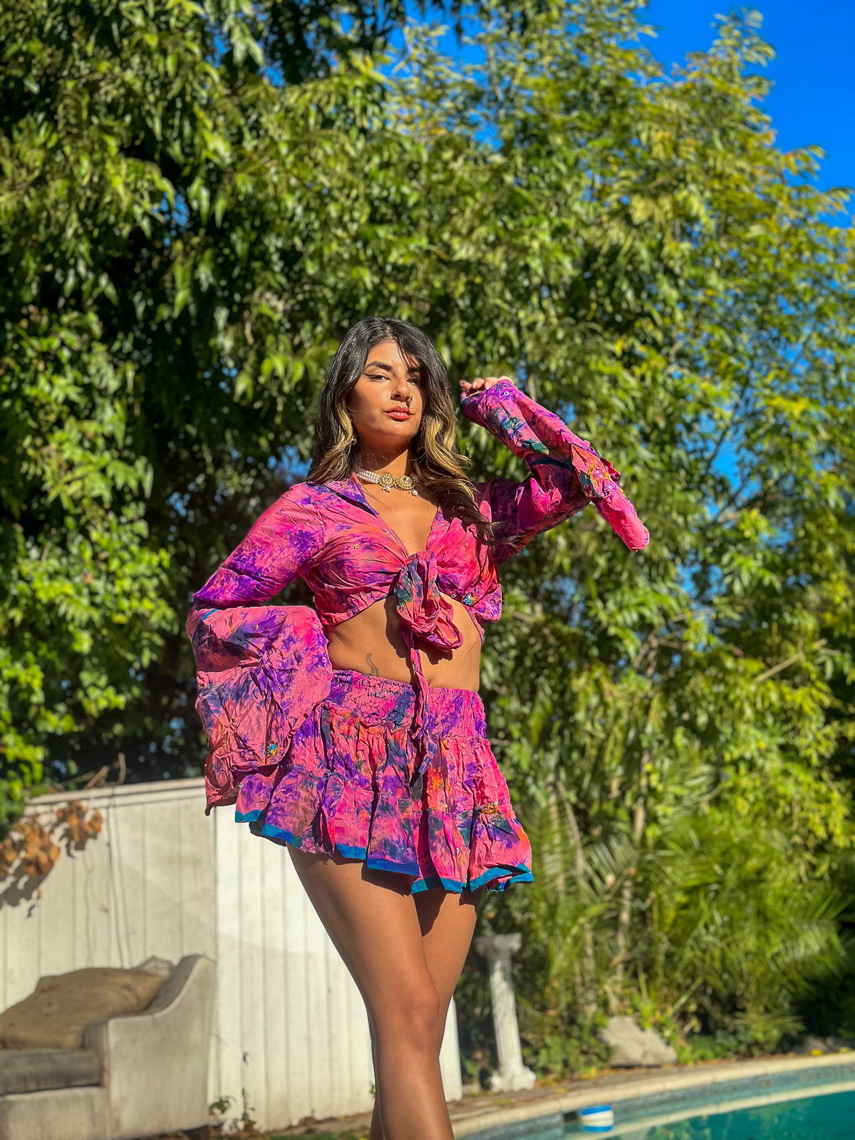 Cosmic Mimosa Micro Mini Gehr Skirt Set