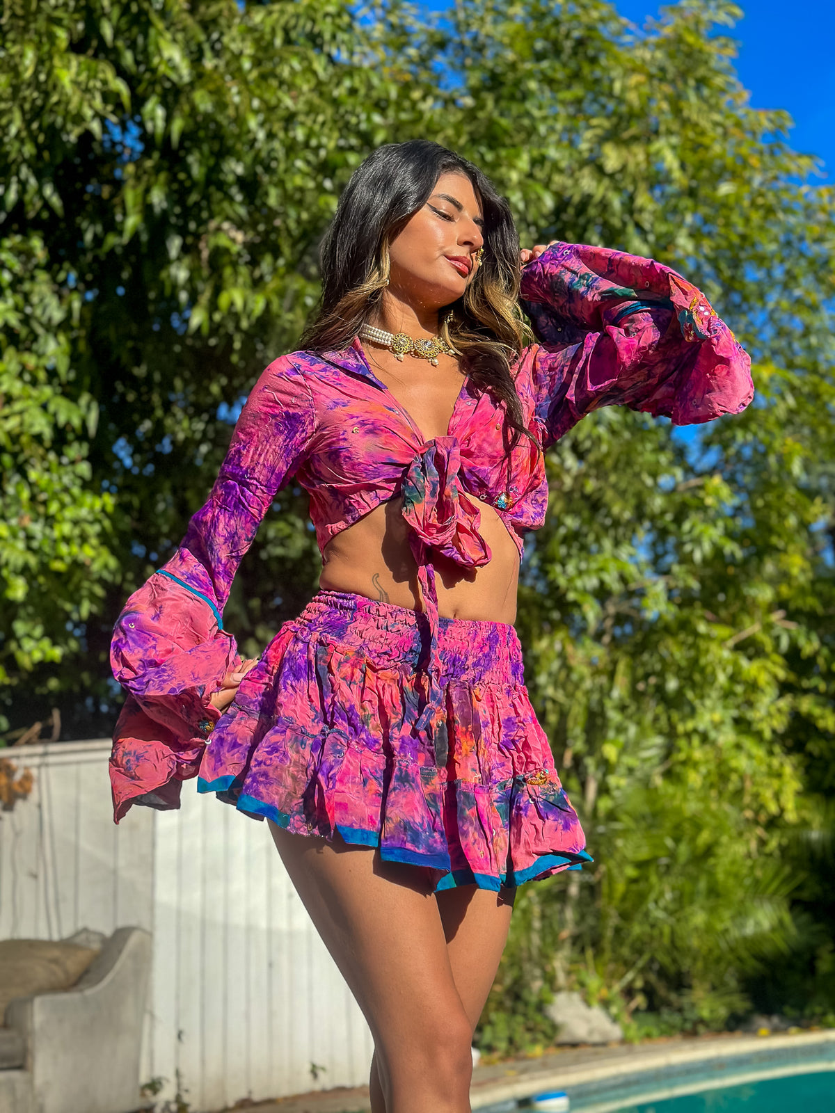 Cosmic Mimosa Micro Mini Gehr Skirt Set