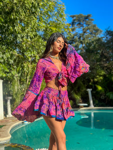 Cosmic Mimosa Micro Mini Skirt Set
