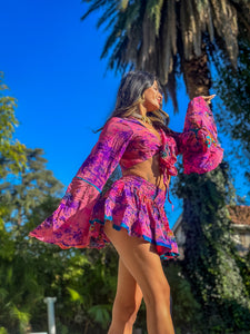 Cosmic Mimosa Micro Mini Skirt Set