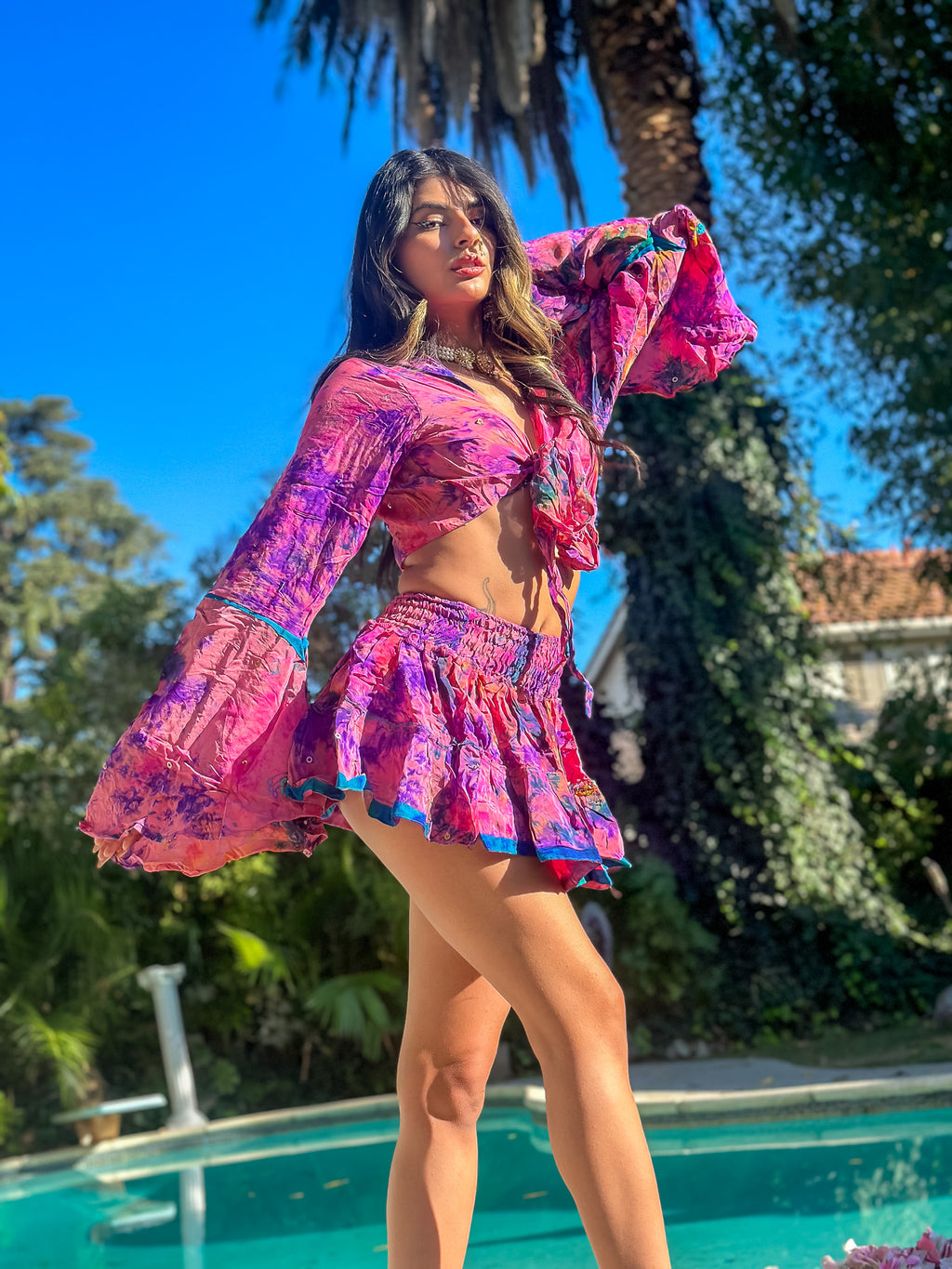 Cosmic Mimosa Micro Mini Gehr Skirt Set