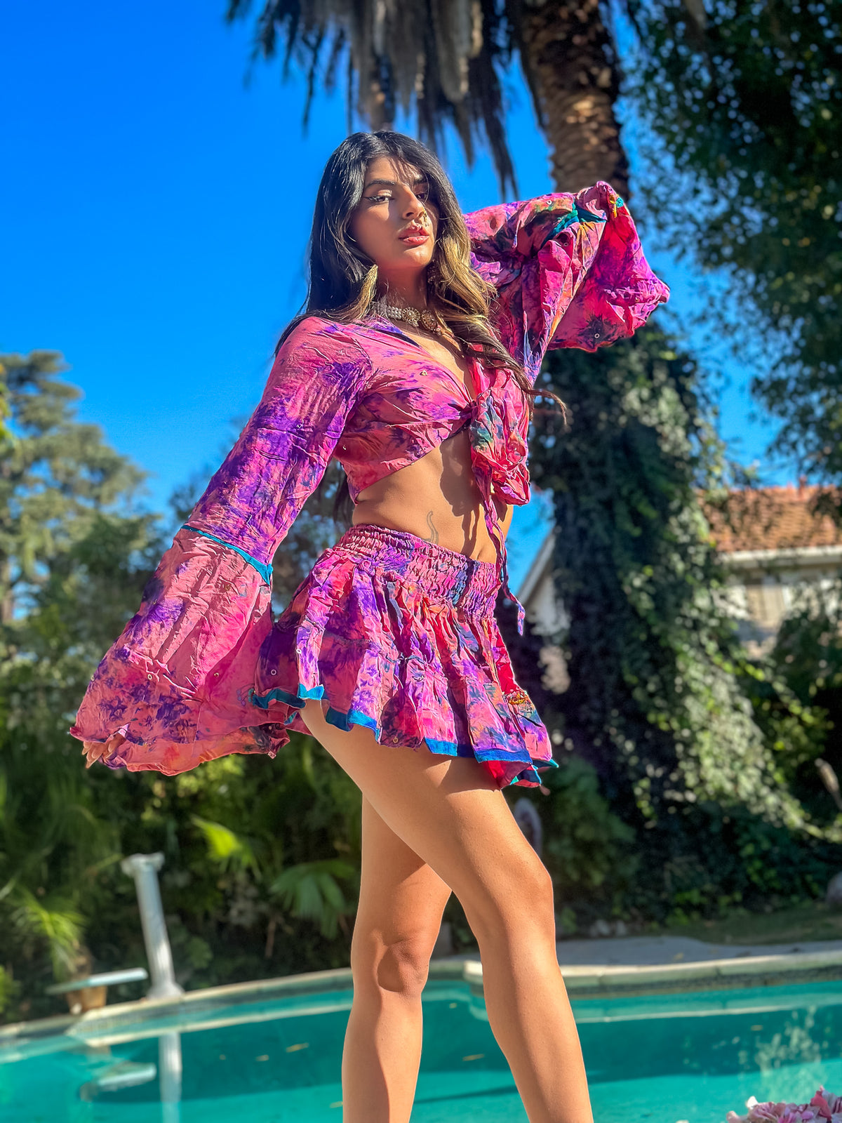 Cosmic Mimosa Micro Mini Gehr Skirt Set