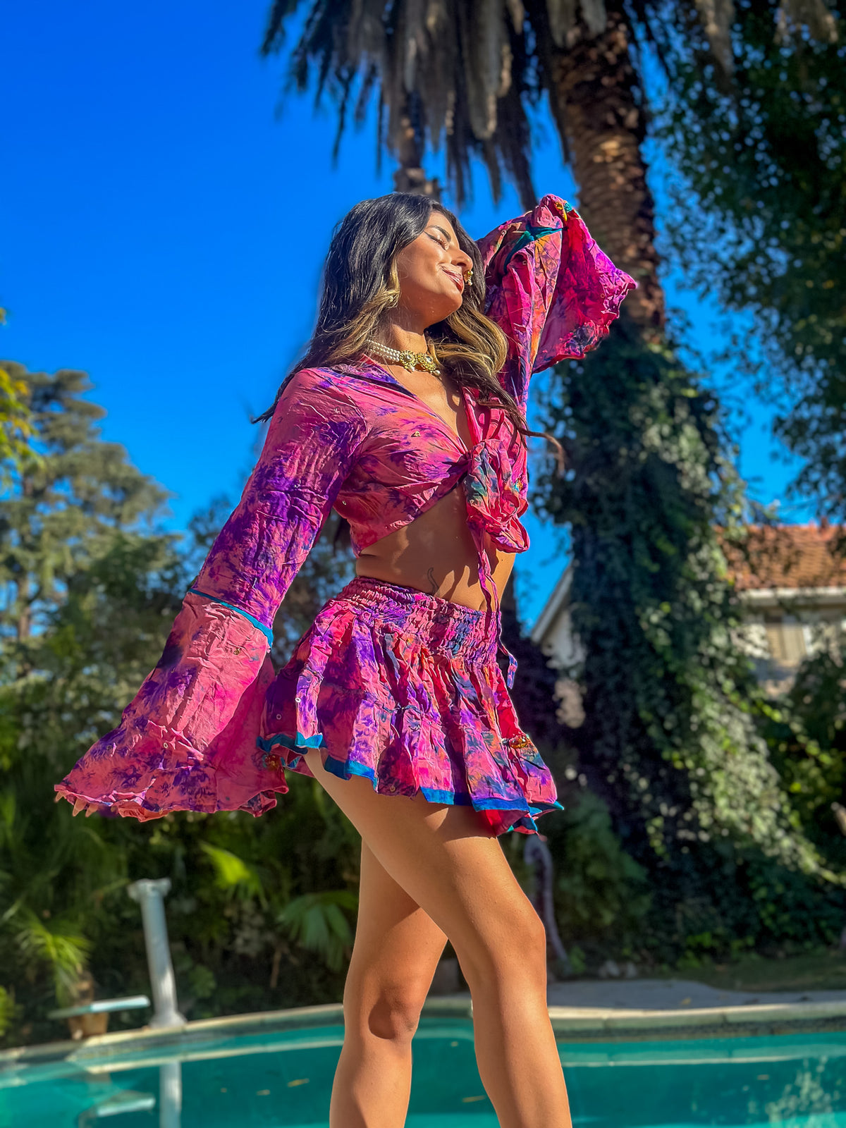 Cosmic Mimosa Micro Mini Gehr Skirt Set