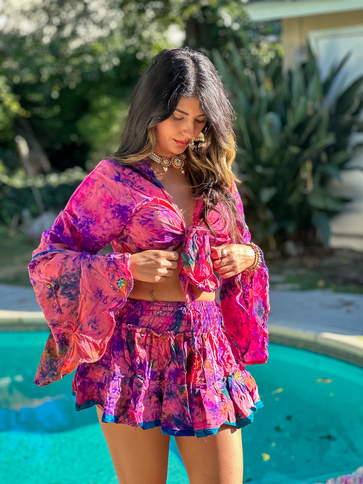 Cosmic Mimosa Micro Mini Gehr Skirt Set