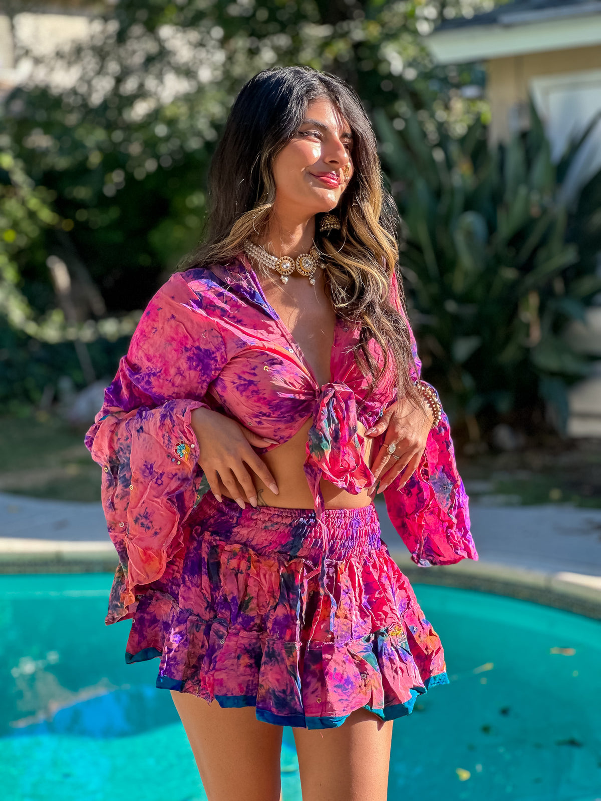 Cosmic Mimosa Micro Mini Gehr Skirt Set