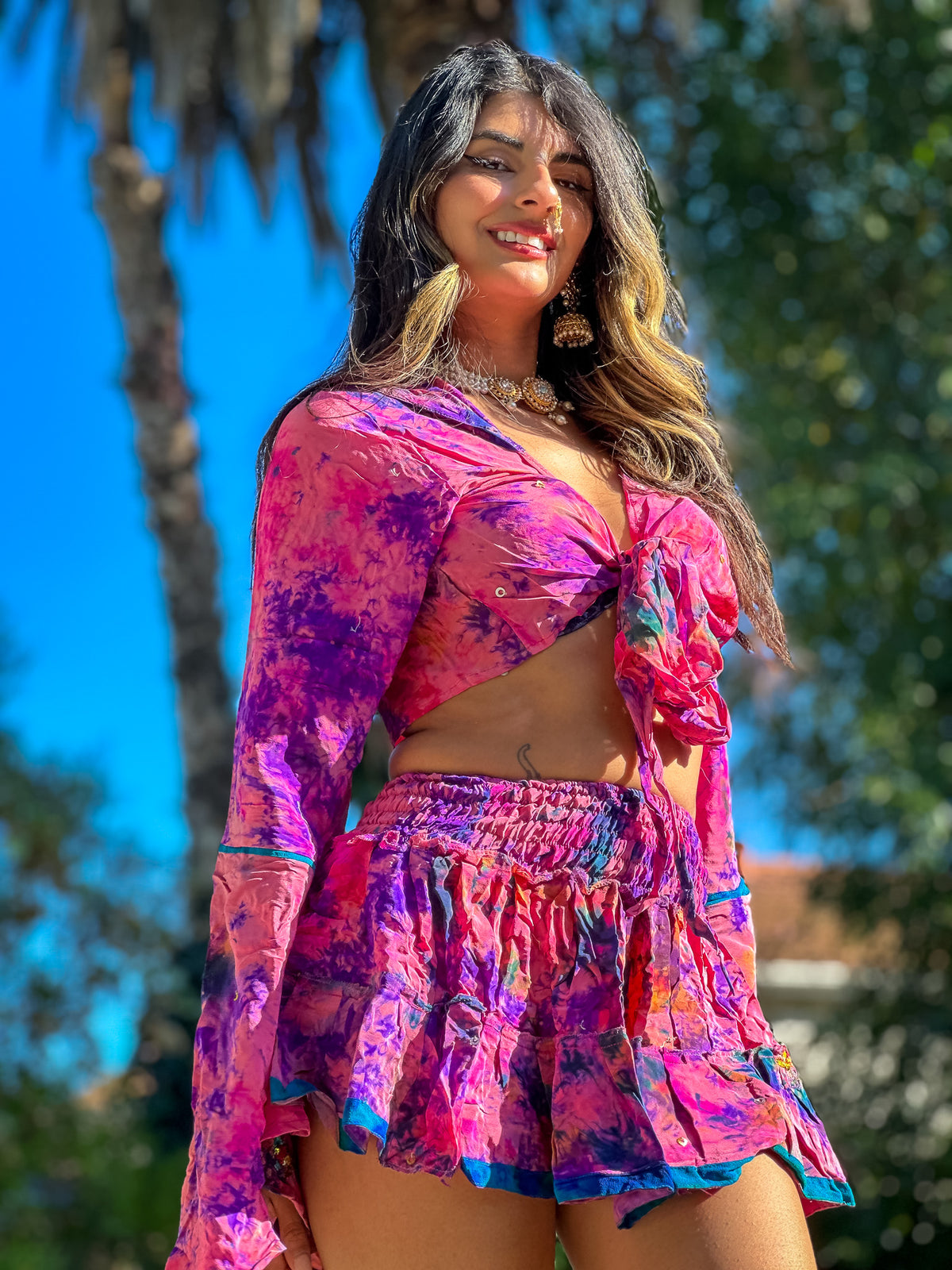 Cosmic Mimosa Micro Mini Gehr Skirt Set
