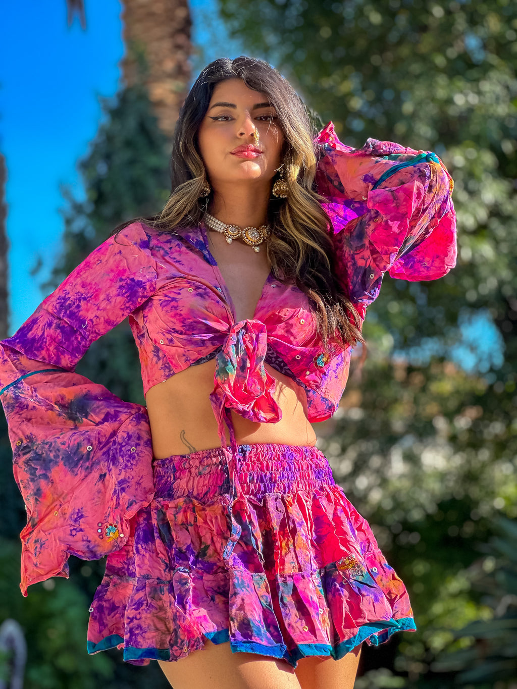 Cosmic Mimosa Micro Mini Gehr Skirt Set