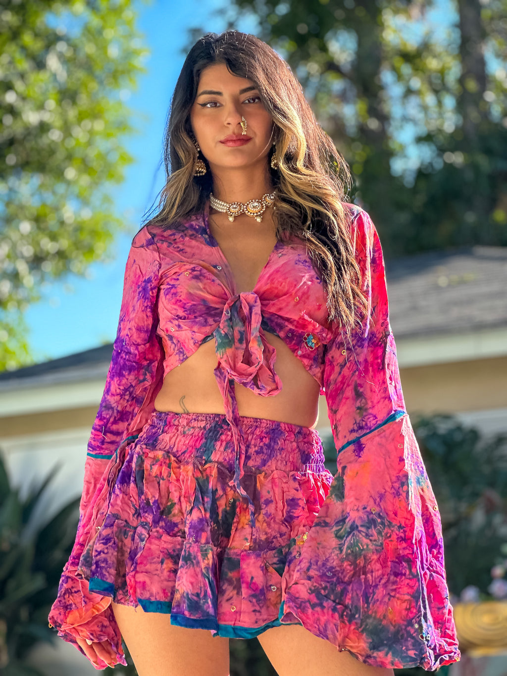 Cosmic Mimosa Micro Mini Gehr Skirt Set