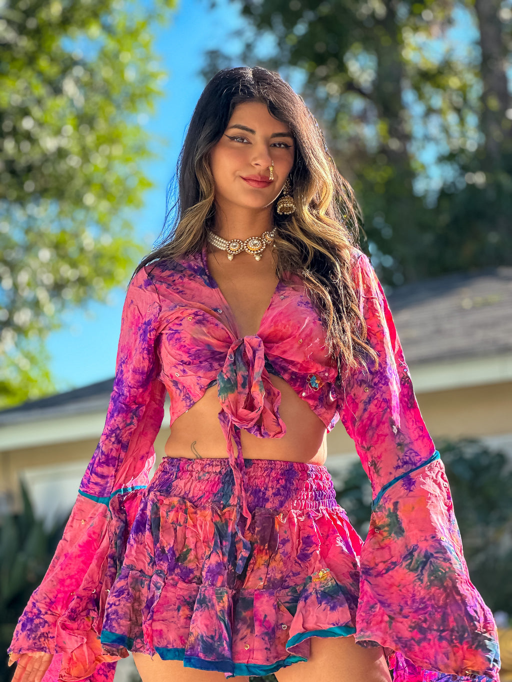 Cosmic Mimosa Micro Mini Gehr Skirt Set