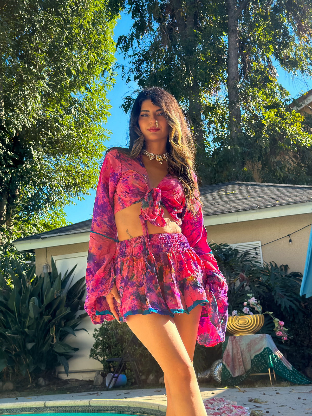 Cosmic Mimosa Micro Mini Gehr Skirt Set