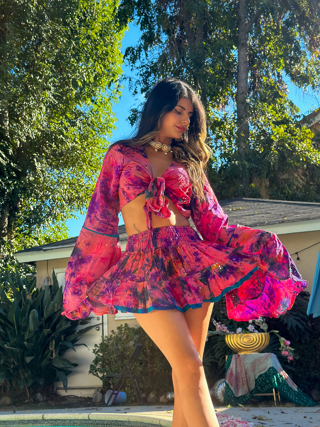 Cosmic Mimosa Micro Mini Gehr Skirt Set