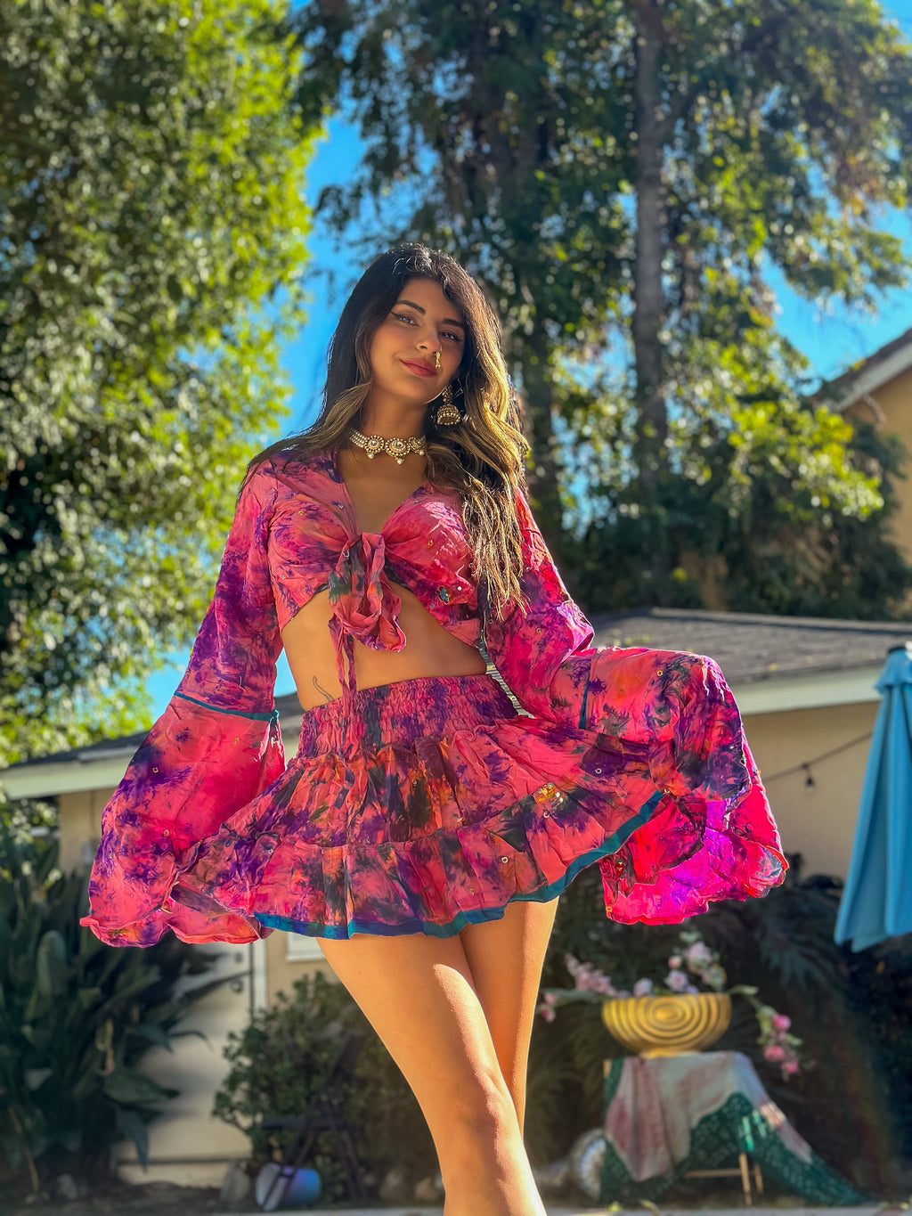 Cosmic Mimosa Micro Mini Gehr Skirt Set