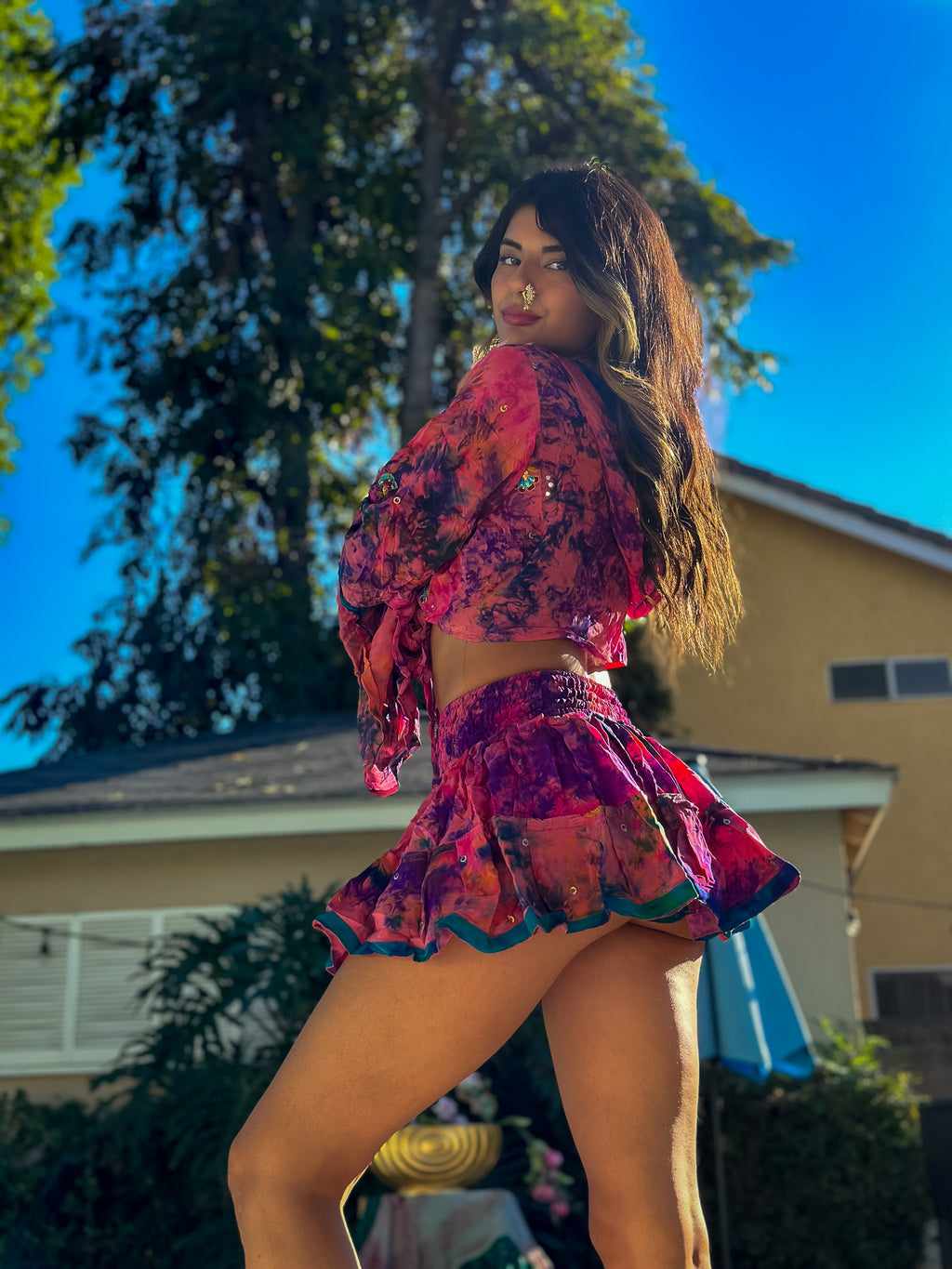 Cosmic Mimosa Micro Mini Gehr Skirt Set