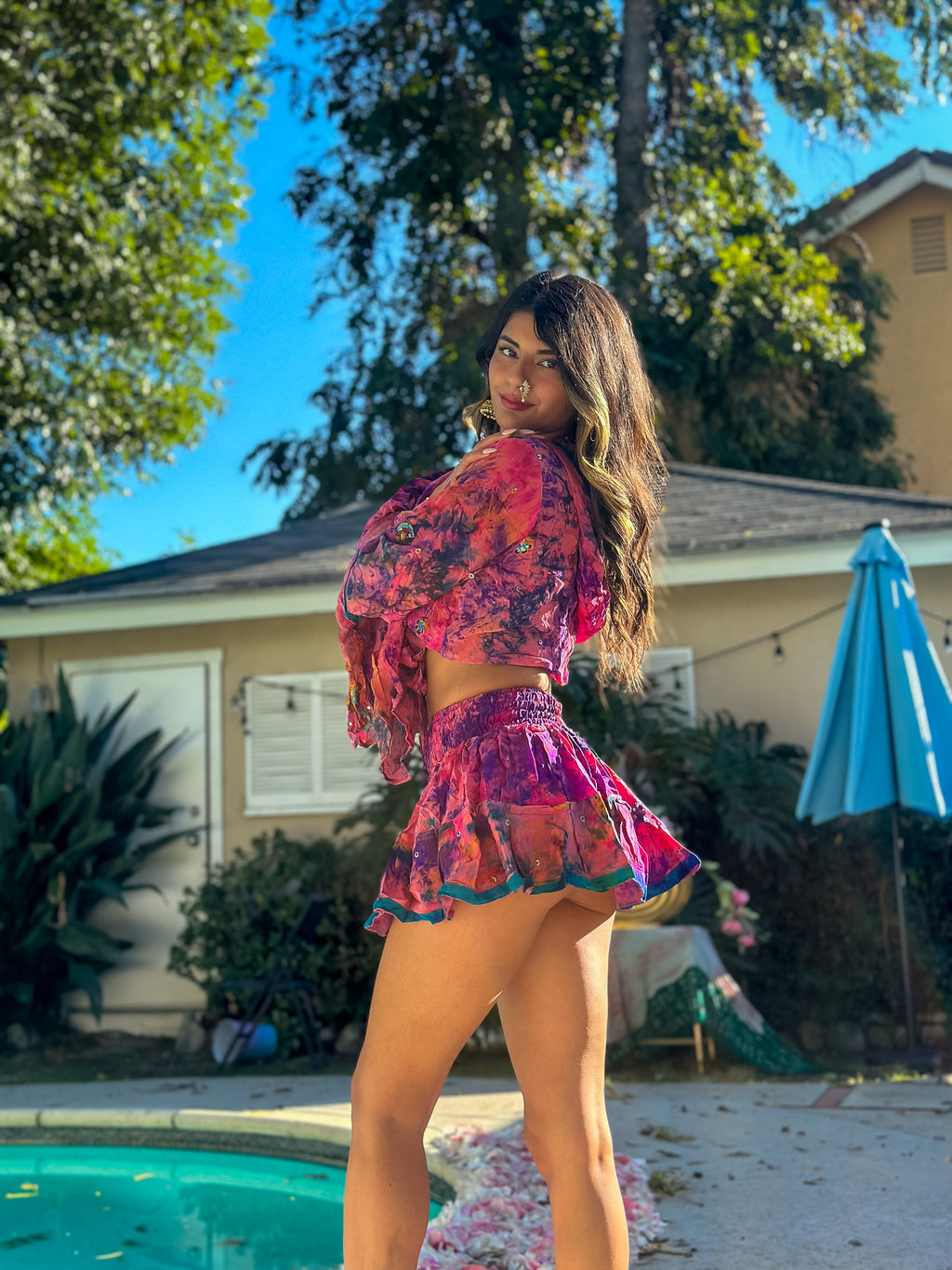 Cosmic Mimosa Micro Mini Gehr Skirt Set