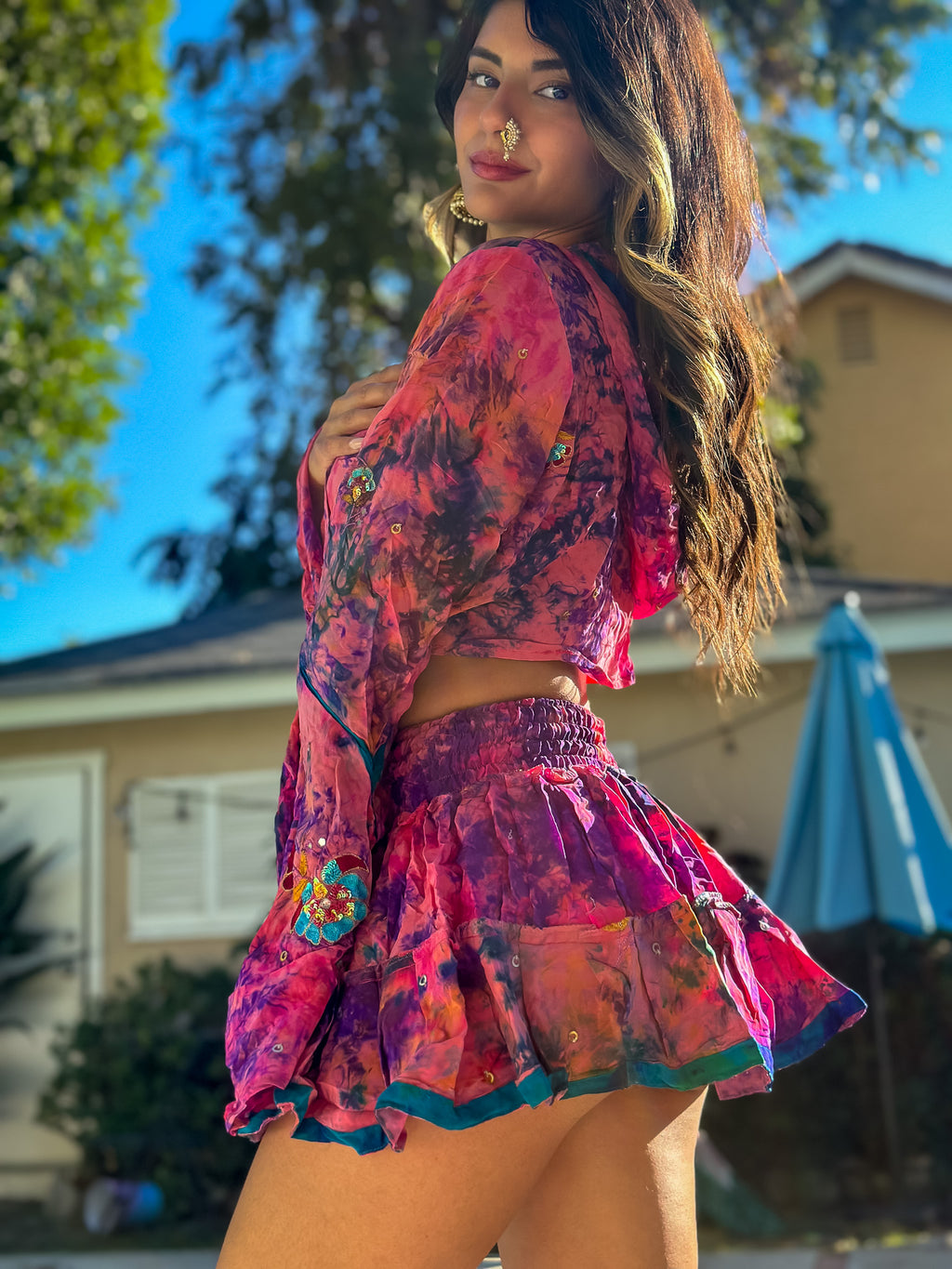 Cosmic Mimosa Micro Mini Gehr Skirt Set