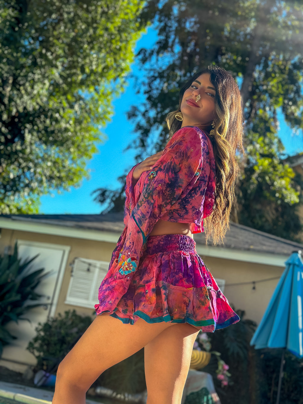 Cosmic Mimosa Micro Mini Gehr Skirt Set