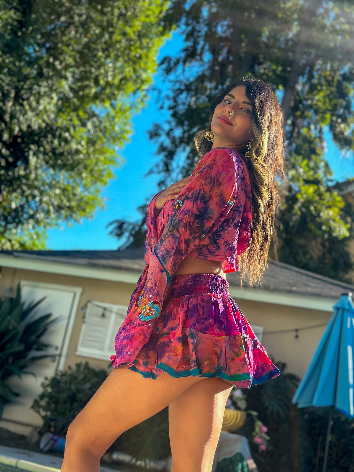 Cosmic Mimosa Micro Mini Gehr Skirt Set