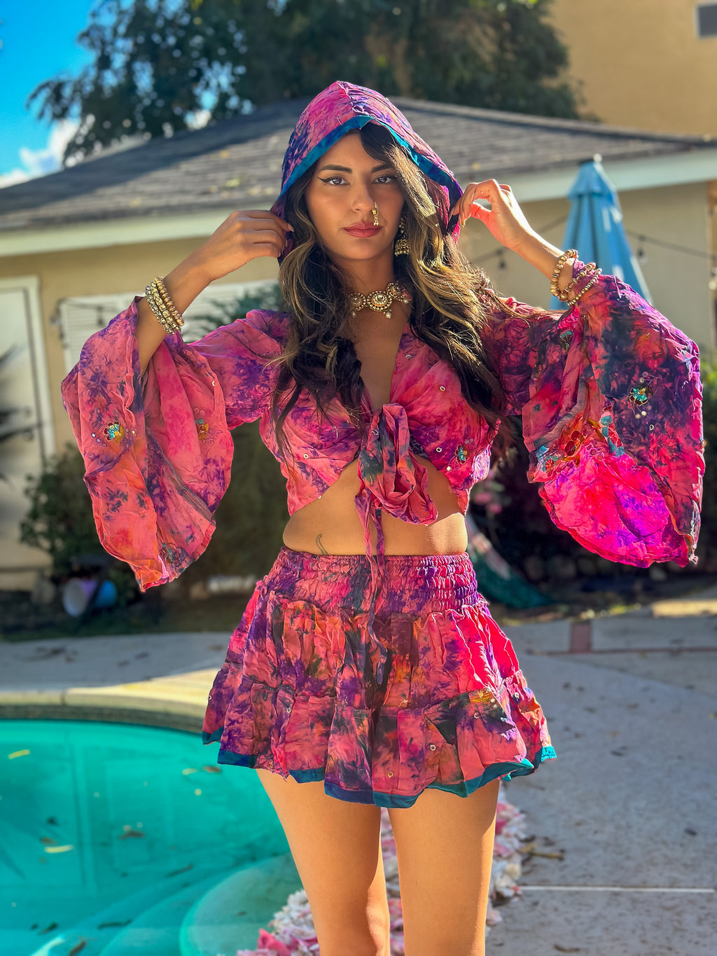 Cosmic Mimosa Micro Mini Gehr Skirt Set