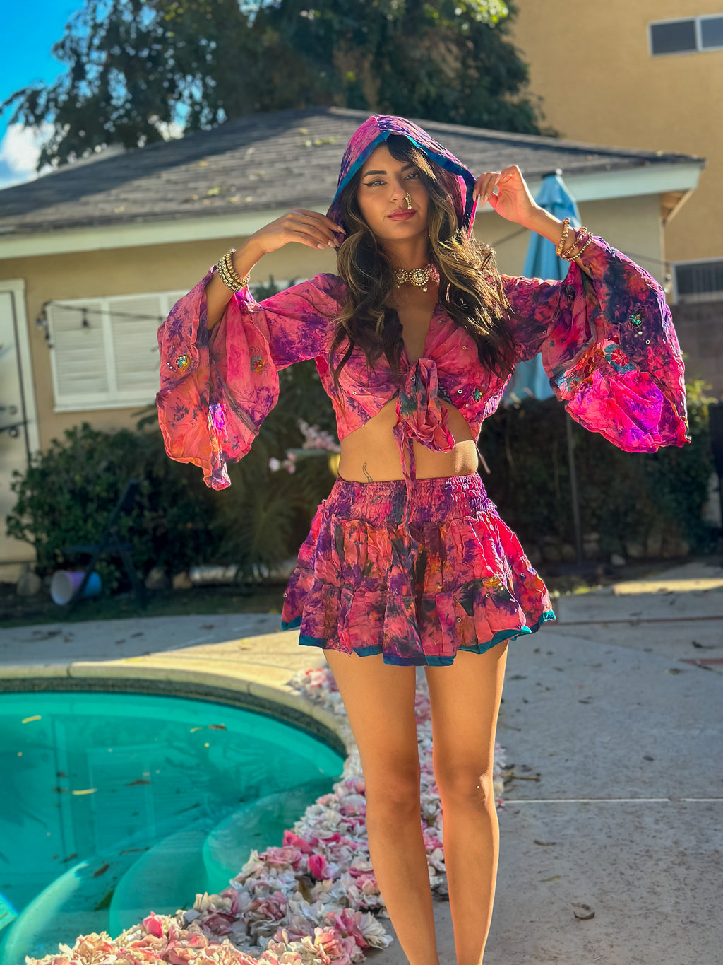 Cosmic Mimosa Micro Mini Gehr Skirt Set