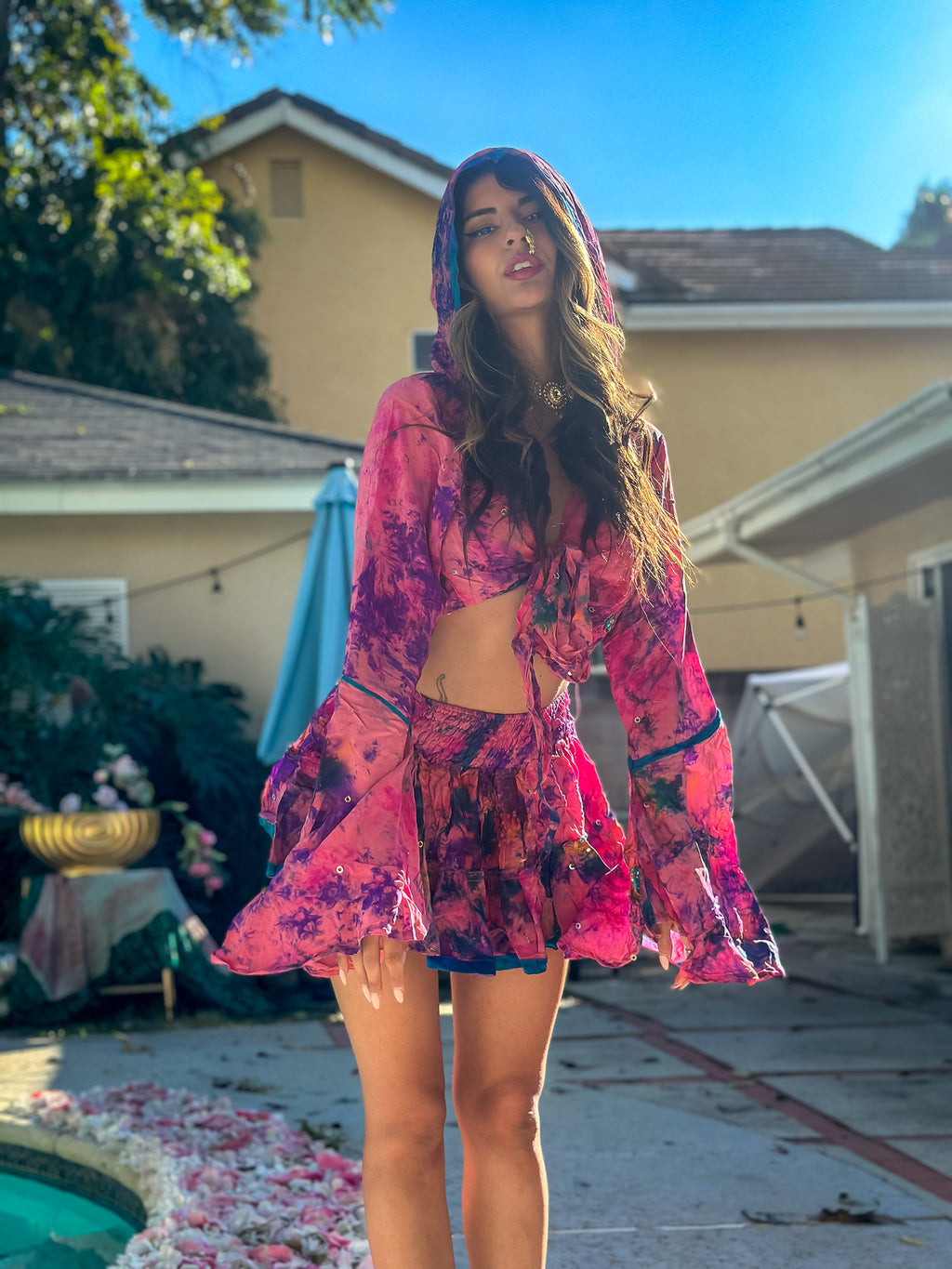 Cosmic Mimosa Micro Mini Gehr Skirt Set