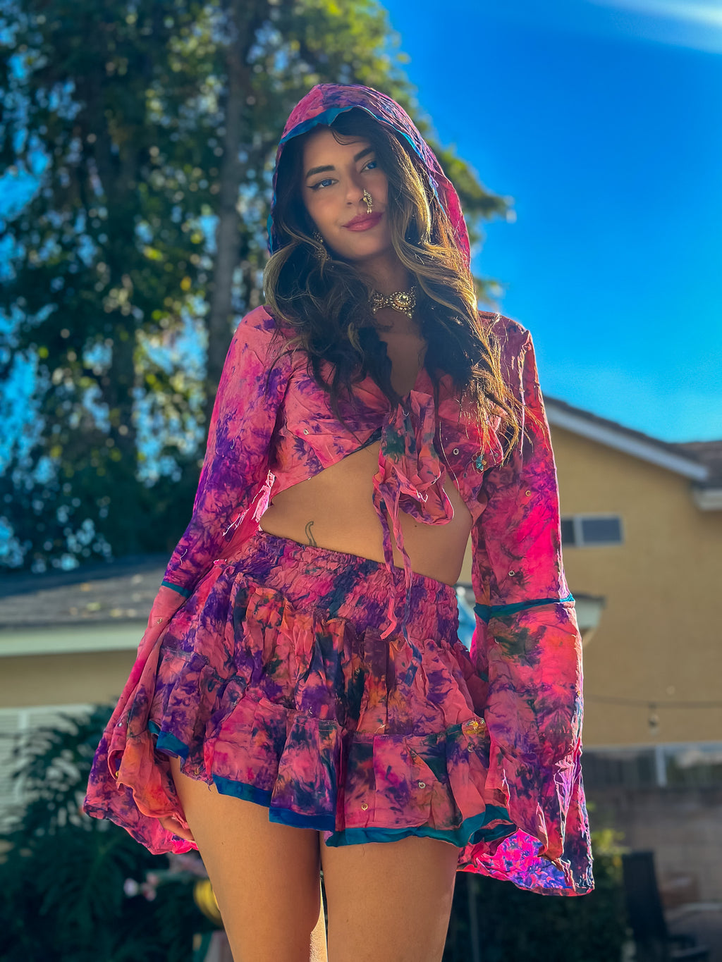 Cosmic Mimosa Micro Mini Gehr Skirt Set