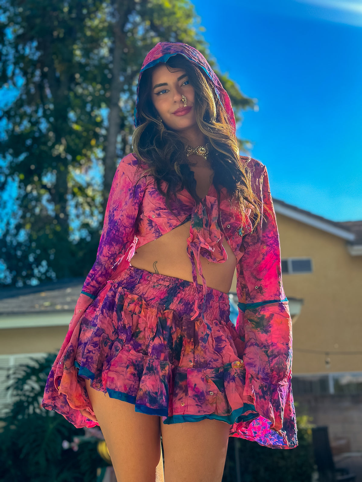 Cosmic Mimosa Micro Mini Gehr Skirt Set