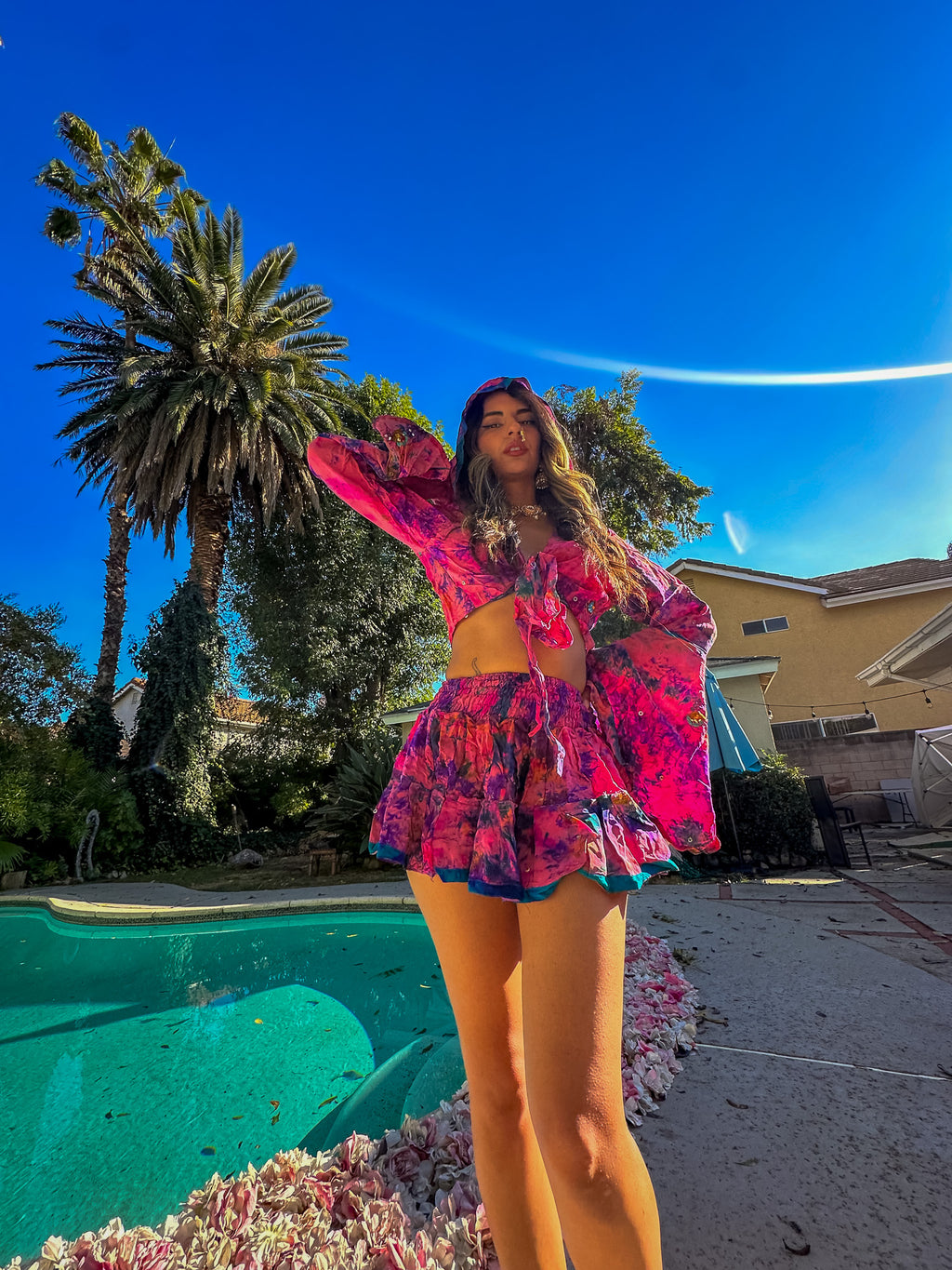 Cosmic Mimosa Micro Mini Gehr Skirt Set