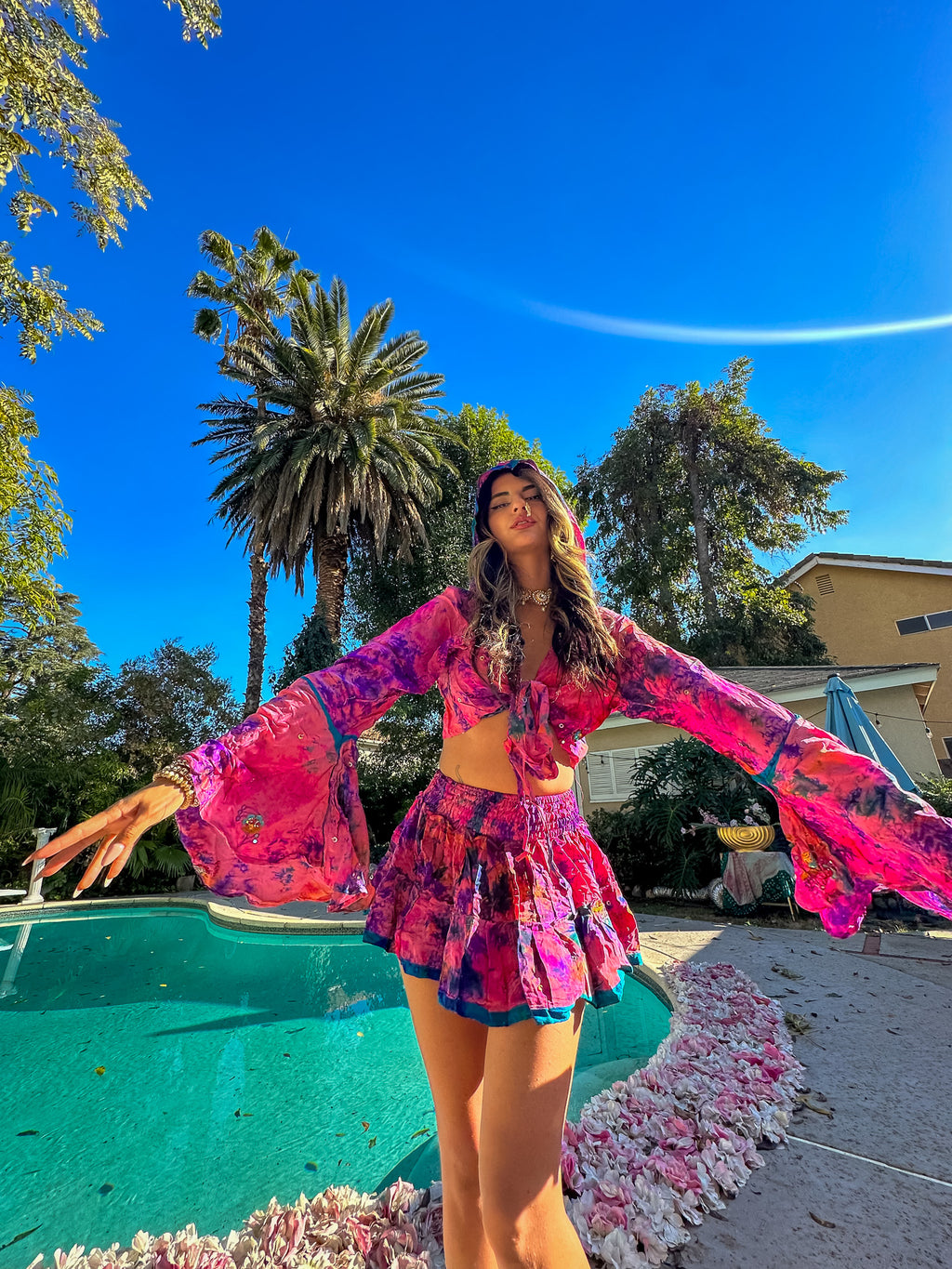 Cosmic Mimosa Micro Mini Gehr Skirt Set