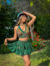 Load image into Gallery viewer, Emerald Flower Halter Top
