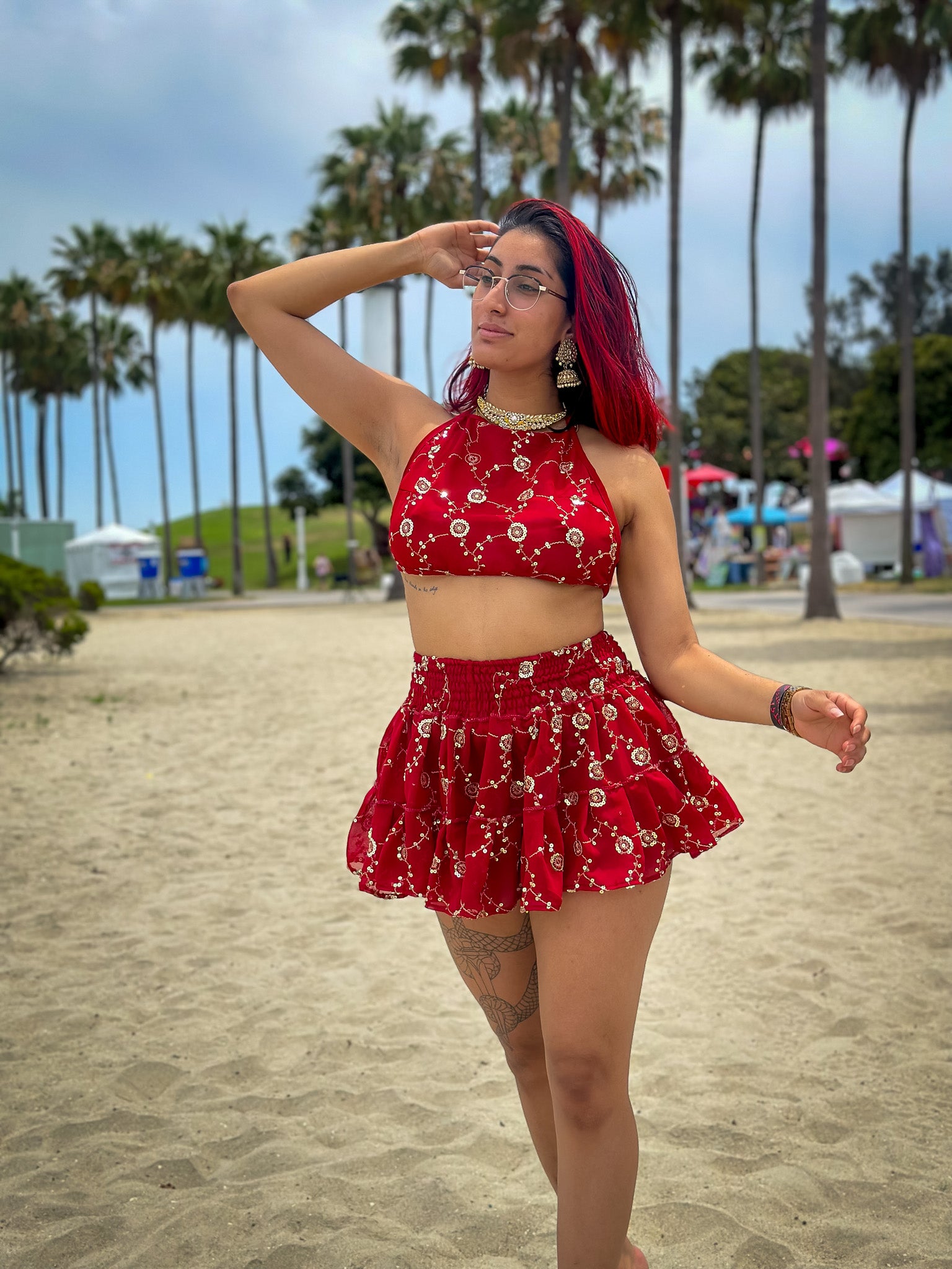 Rose Rani Micro Mini Gehr Skirt Set