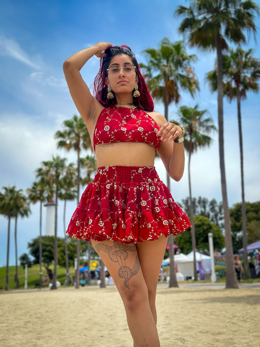 Rose Rani Micro Mini Gehr Skirt Set