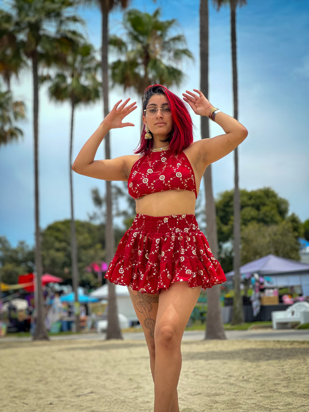 Rose Rani Micro Mini Gehr Skirt Set