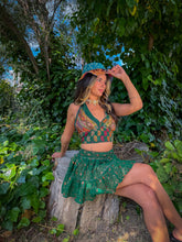 Load image into Gallery viewer, Emerald Flower Halter Top
