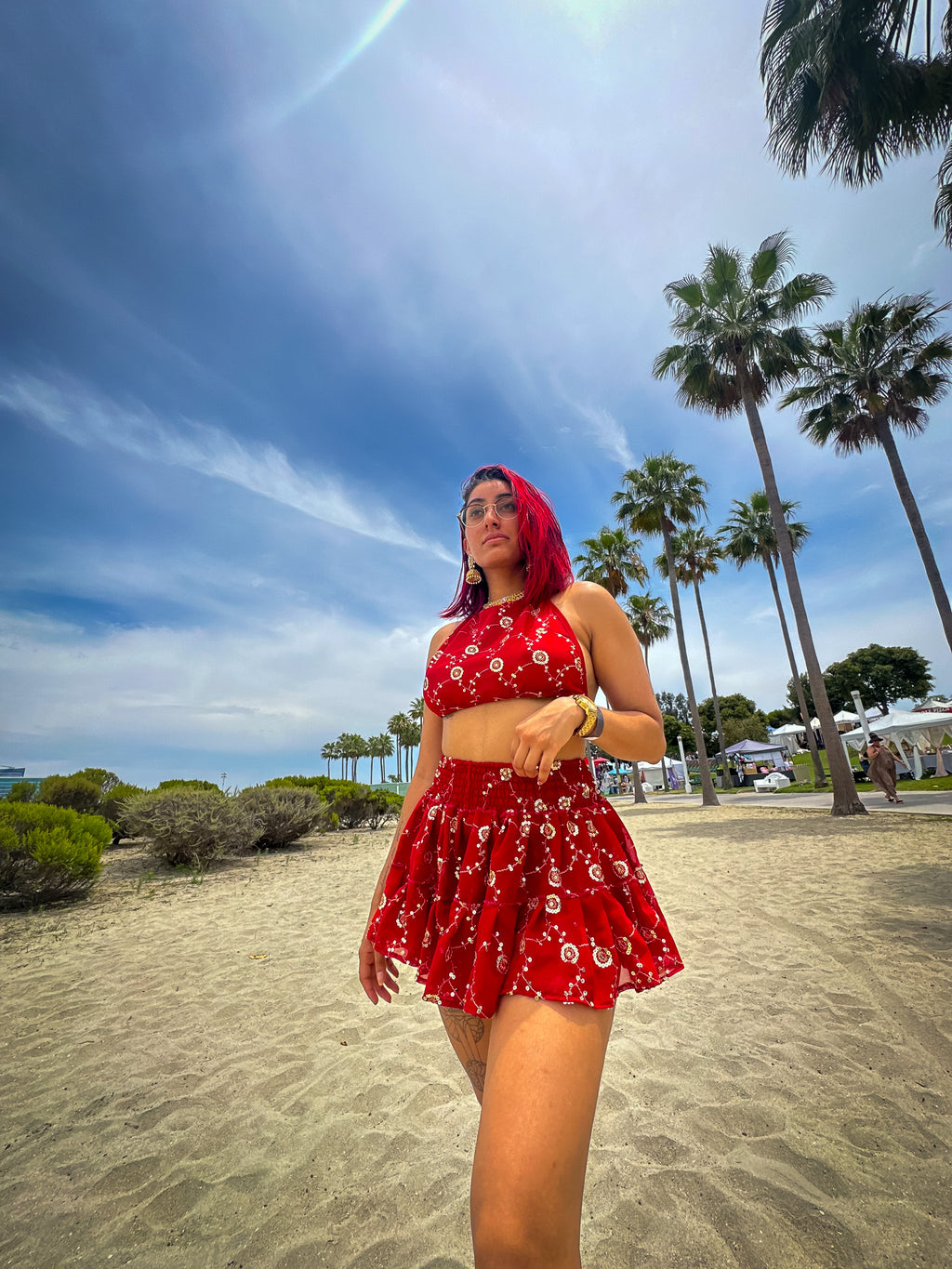 Rose Rani Micro Mini Gehr Skirt Set