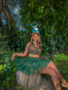 Emerald Flower Halter Top