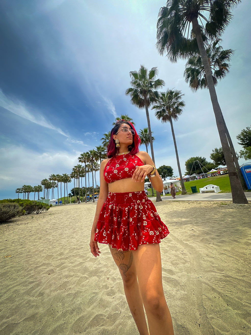 Rose Rani Micro Mini Gehr Skirt Set