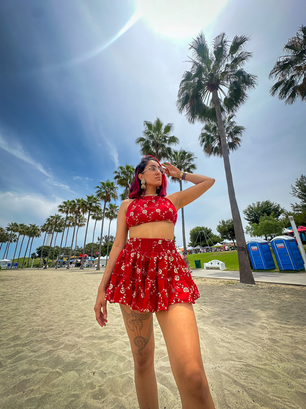 Rose Rani Micro Mini Gehr Skirt Set