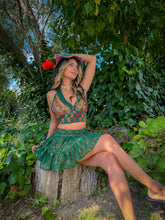 Load image into Gallery viewer, Emerald Flower Halter Top
