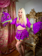 Load image into Gallery viewer, Violet Peacock Micro Mini Skirt Set
