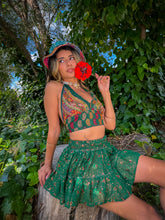 Load image into Gallery viewer, Emerald Flower Halter Top
