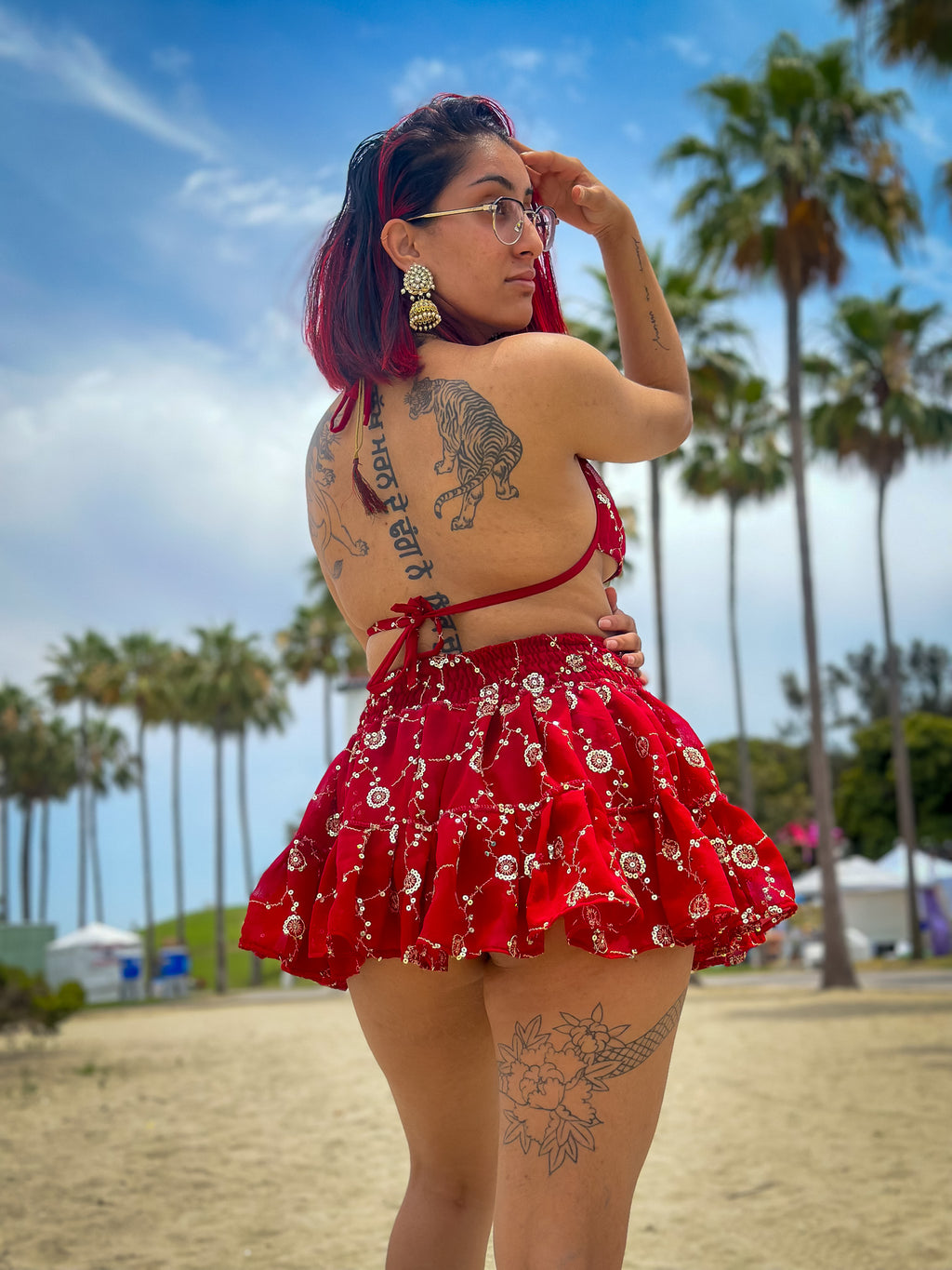 Rose Rani Micro Mini Gehr Skirt Set