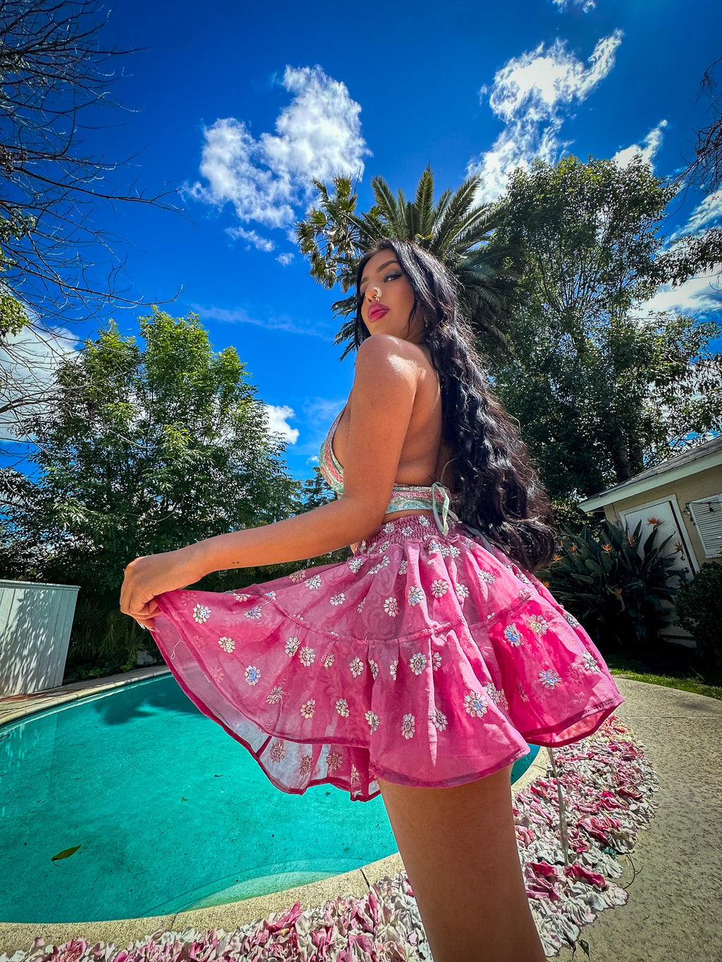 Diamond Rose Micro Mini Gehr Skirt