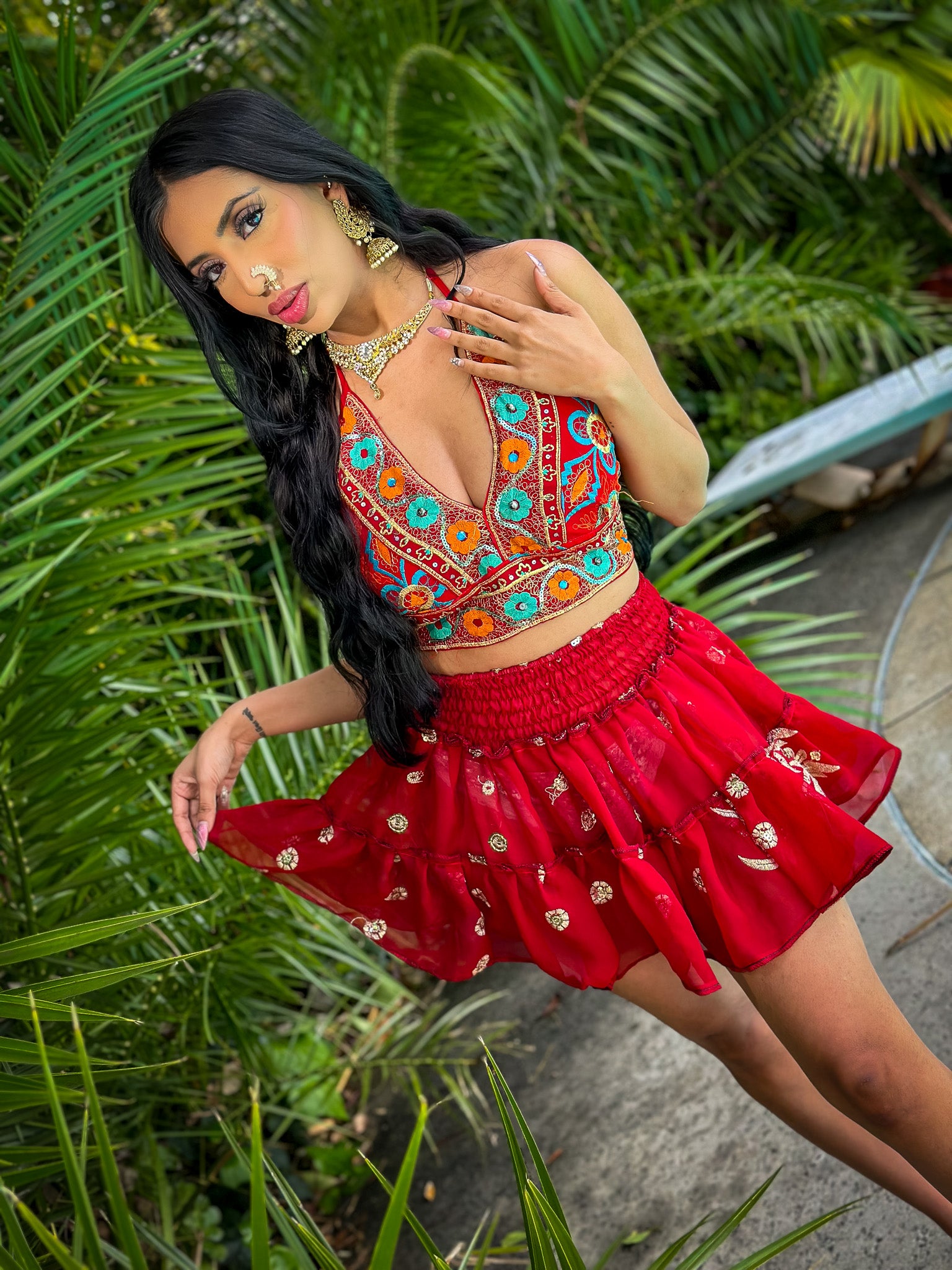 Fire Heart Micro Mini Gehr Skirt