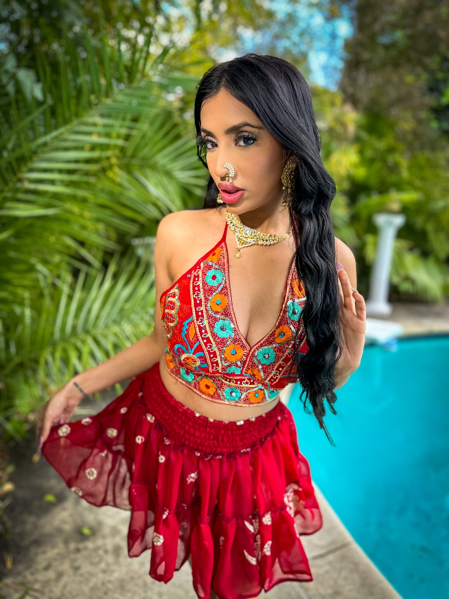 Fire Heart Micro Mini Gehr Skirt