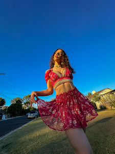Golden Love Micro Mini Skirt Set