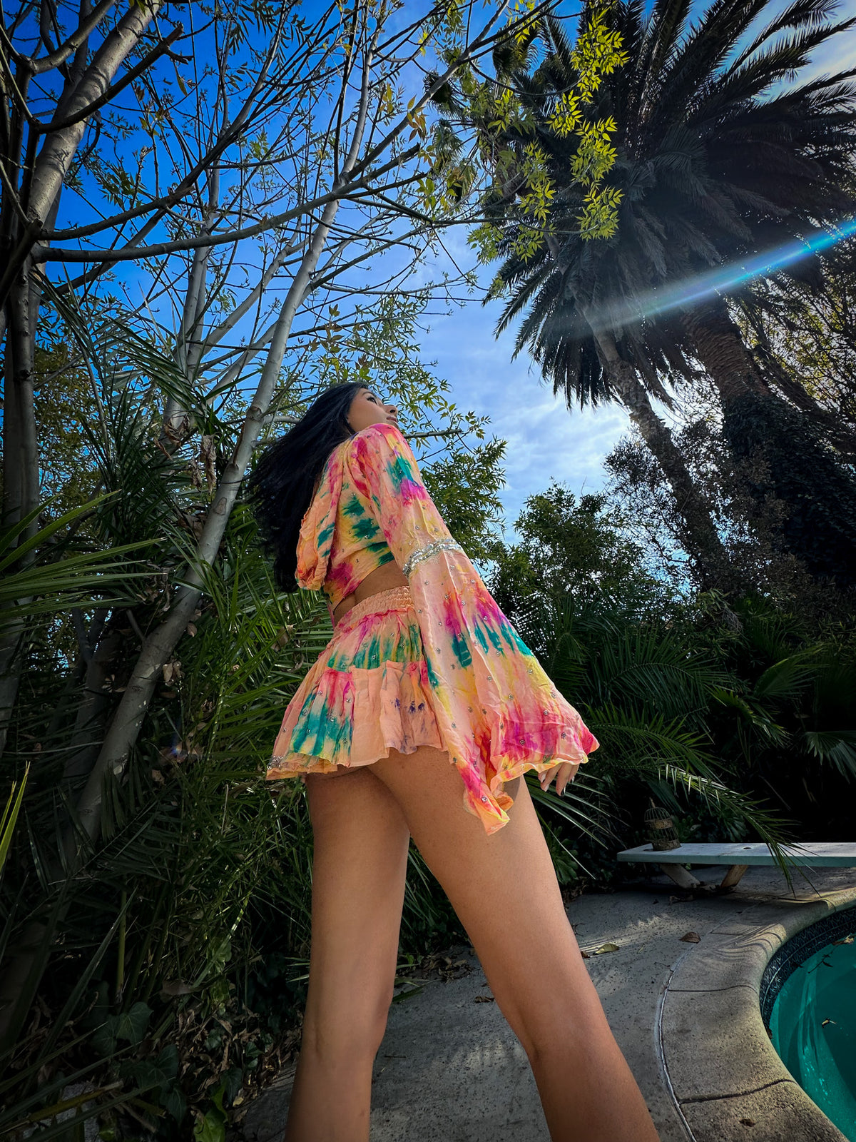 rainbow aura Micro Mini Gehr Skirt Set
