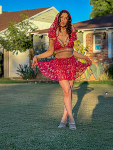 Golden Love Micro Mini Skirt Set